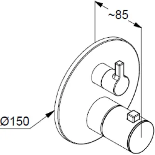 Термостатический смеситель для ванны и душа Kludi Nova Fonte 208103915 чёрный матовый